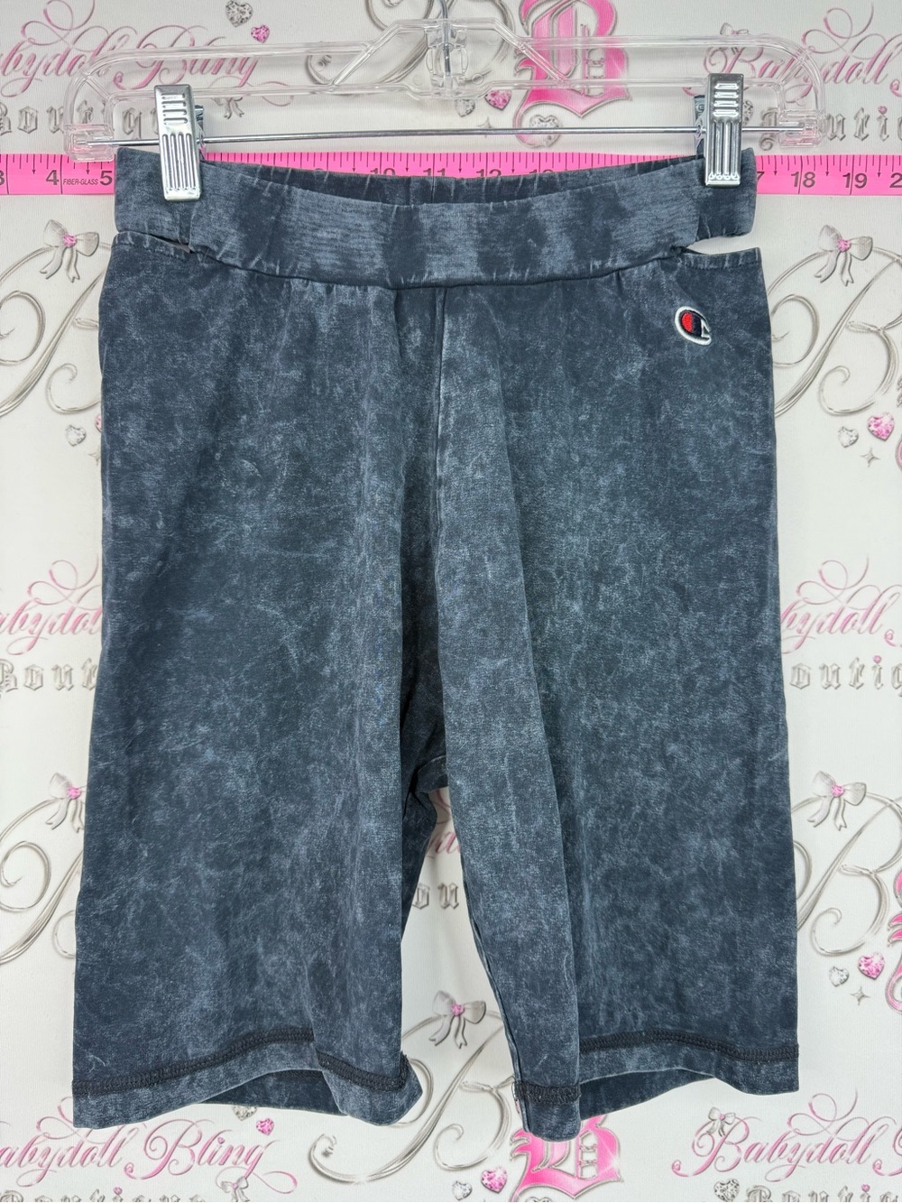 Champion shorts cut out sides slits on sides Charcoal Acid-Wash Athletic Shorts